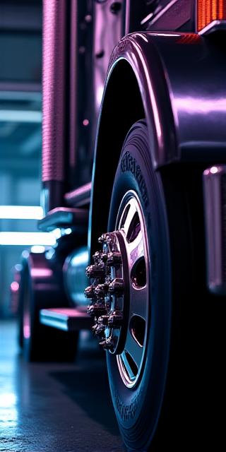 Close up of heavy duty trucking equipment